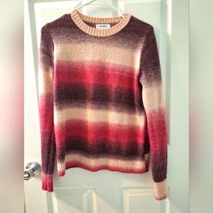 Old Navy pink striped sweater top, small